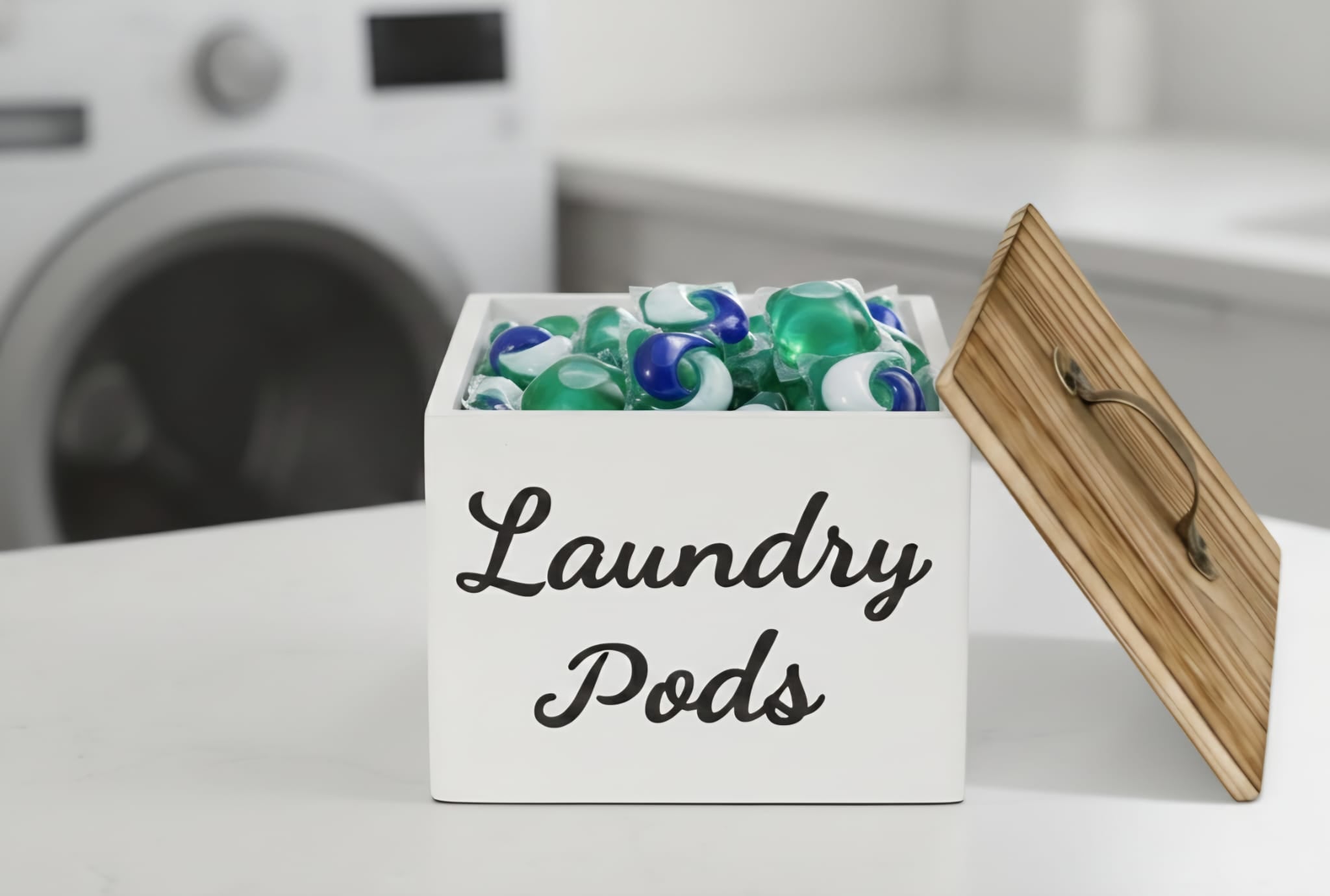 Wooden Laundry Room Storage Box