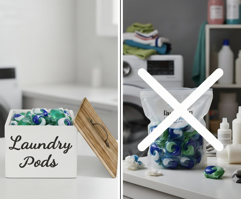 Wooden Laundry Room Storage Box