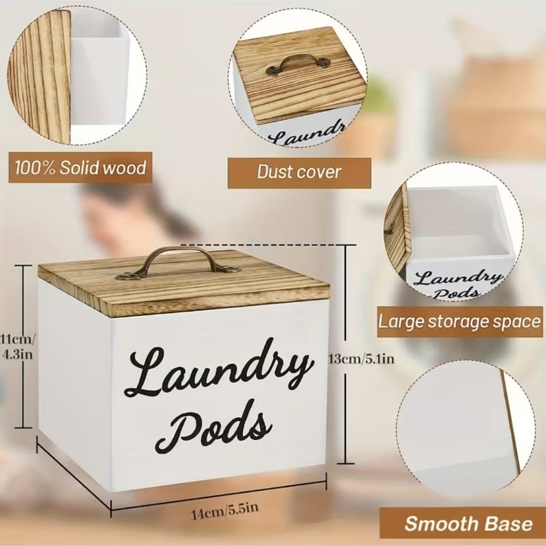 Wooden Laundry Room Storage Box